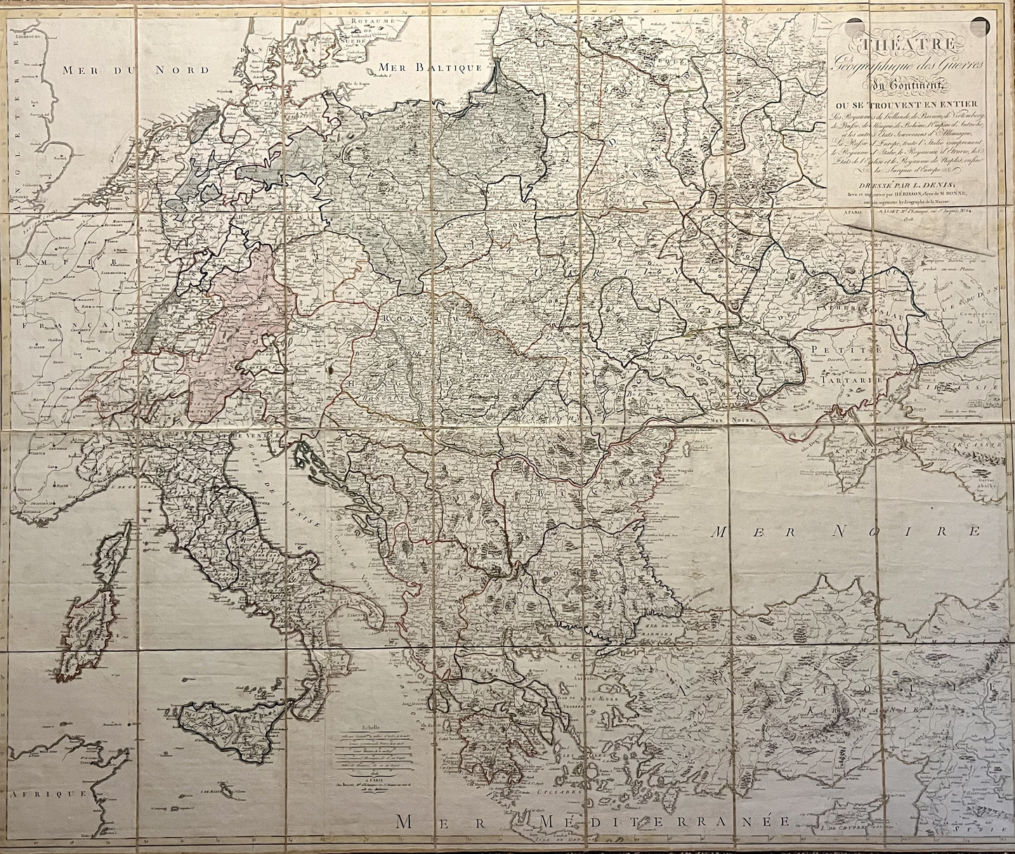 Carte geographique ancienne Europe centrale sous Napoleon