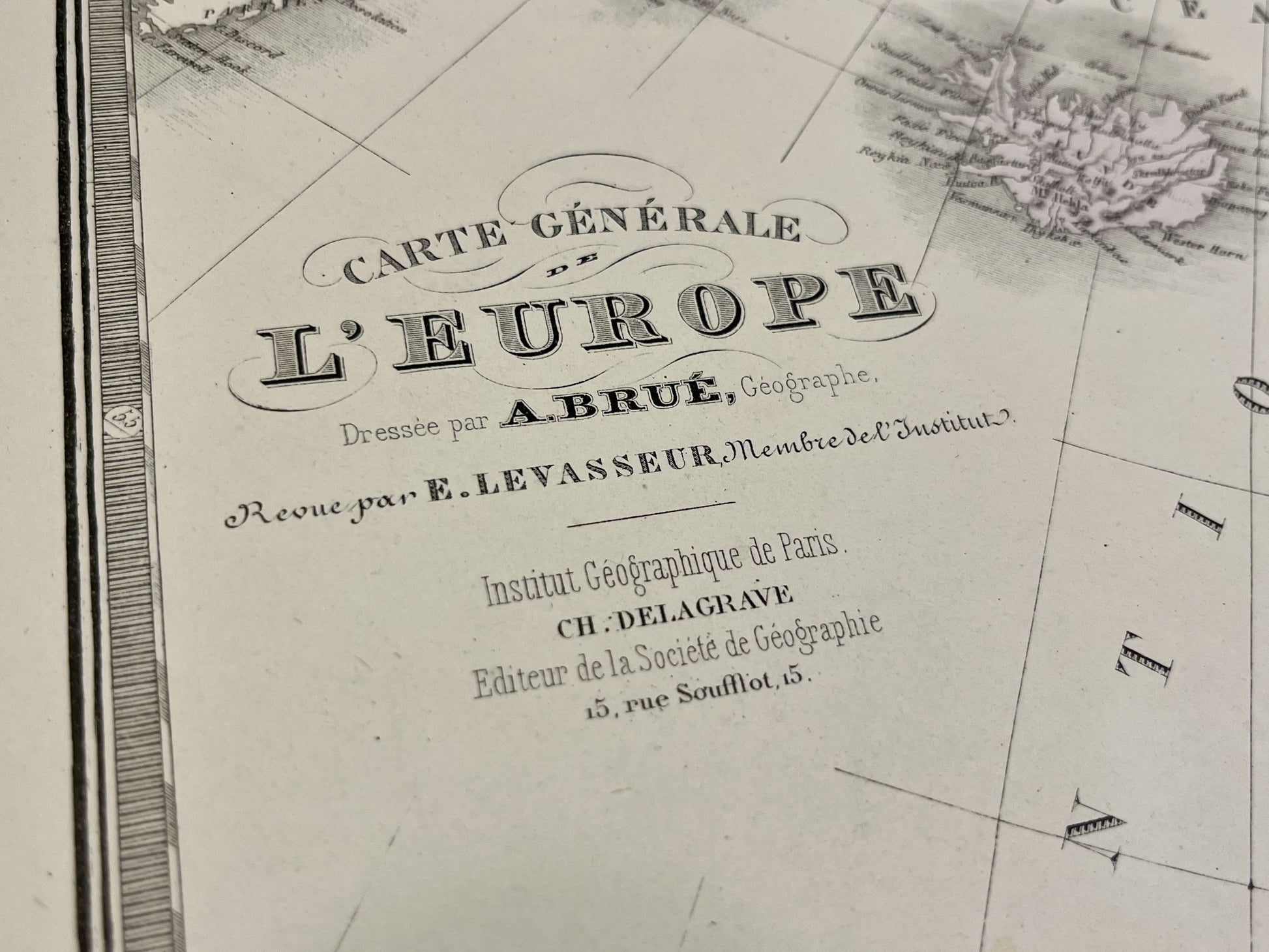 Carte geographique ancienne Europe par Brue