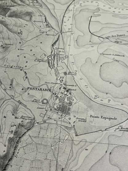Carte geographique ancienne Fontarabie
