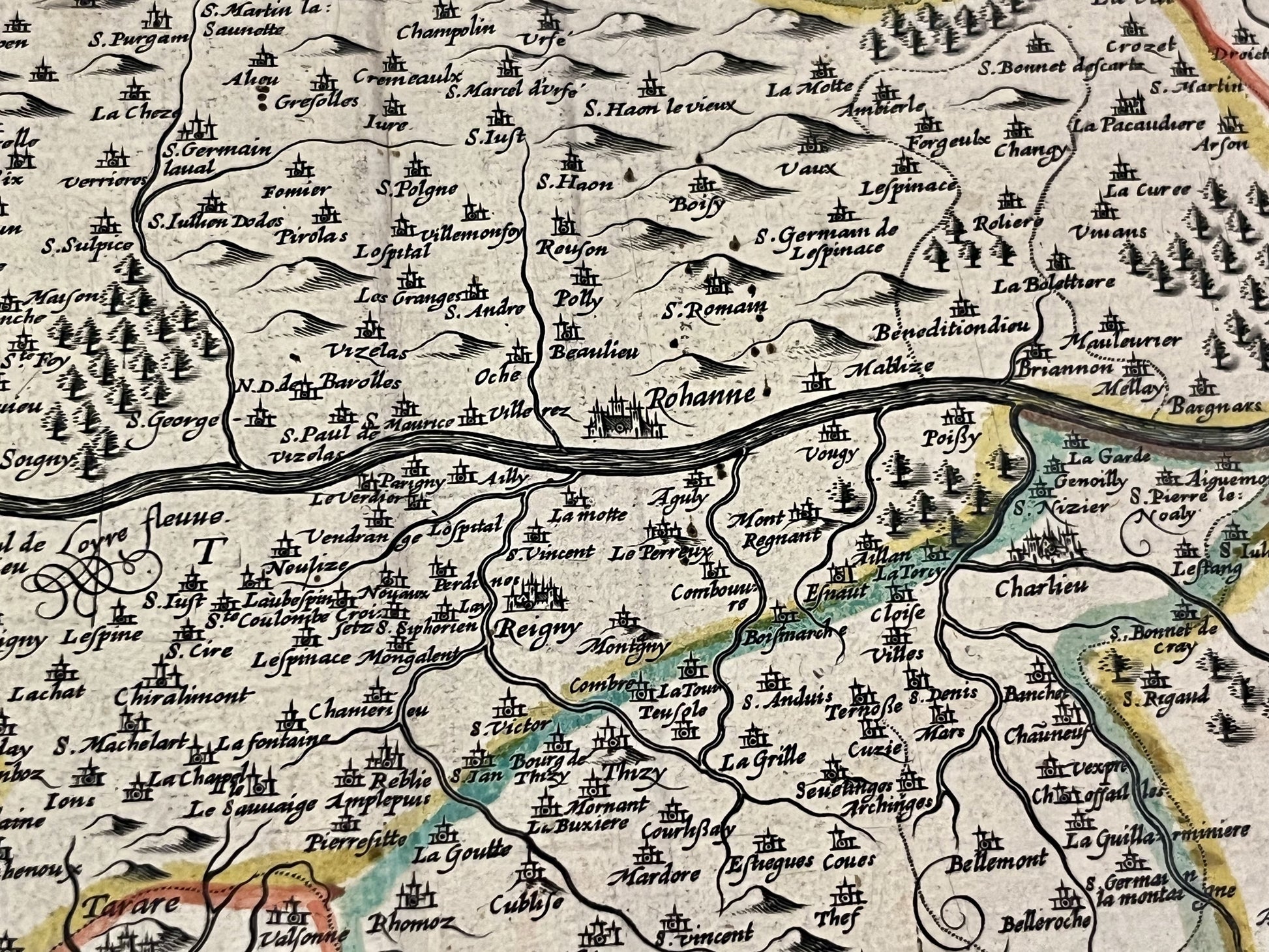 Carte geographique ancienne Forez