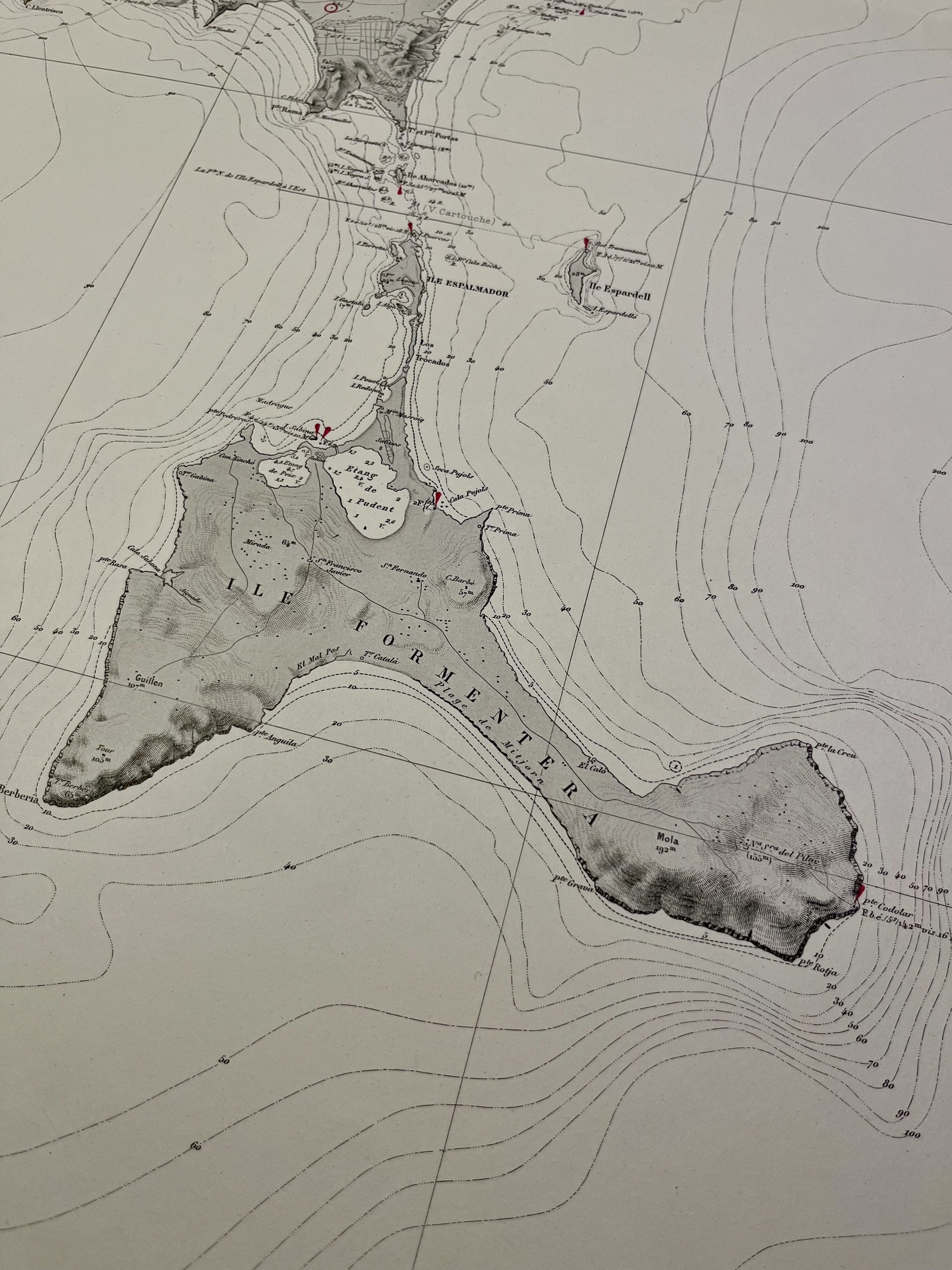 Carte geographique ancienne Formentera