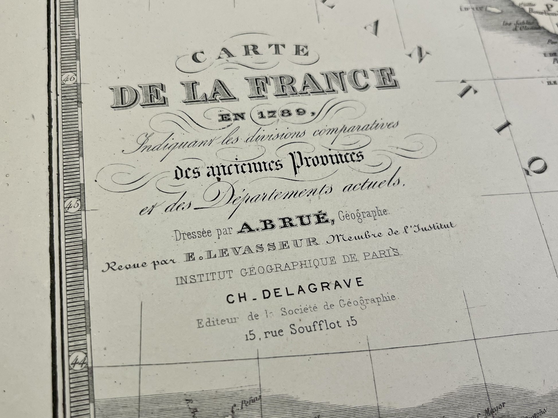 Carte geographique ancienne France par Brue