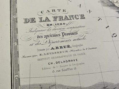 Carte geographique ancienne France par Brue