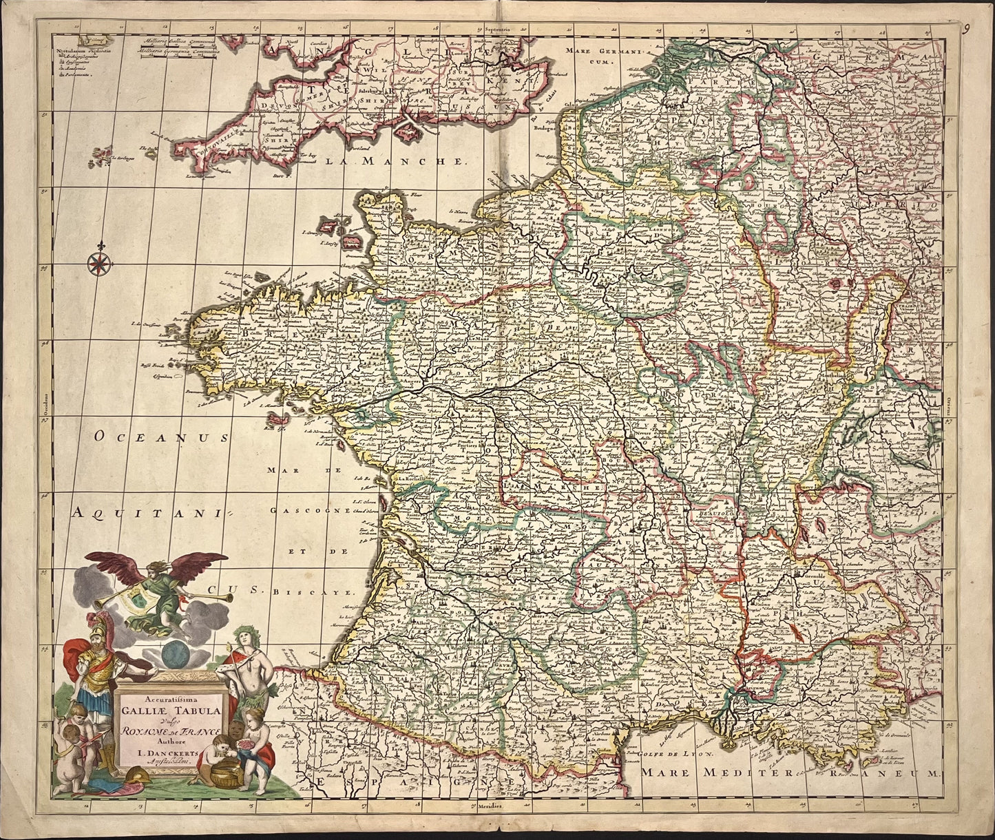 Carte geographique ancienne France par Danckerts