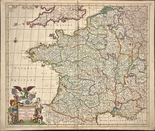 Carte geographique ancienne France par Danckerts