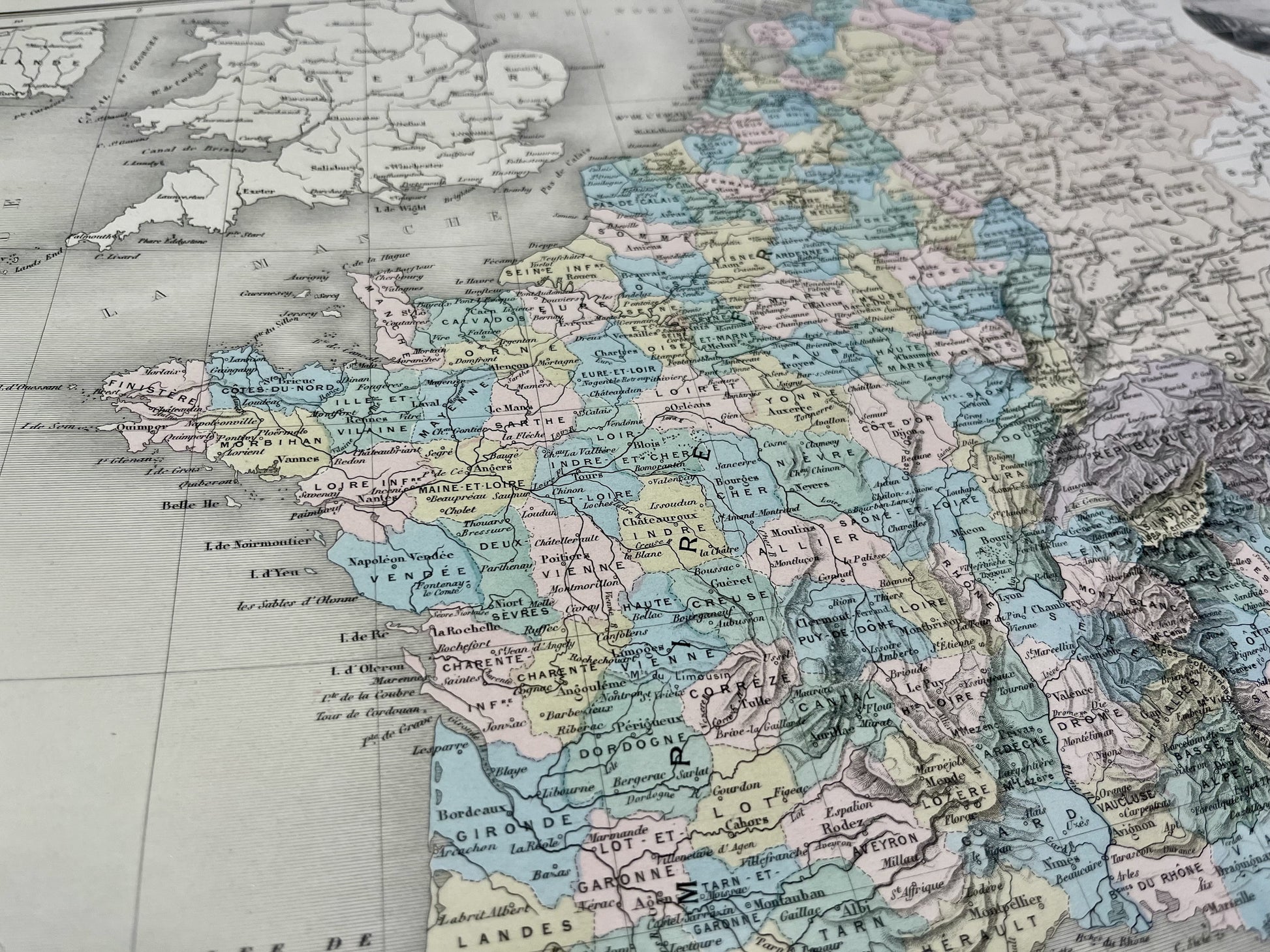 Carte geographique ancienne France sous Napoleon