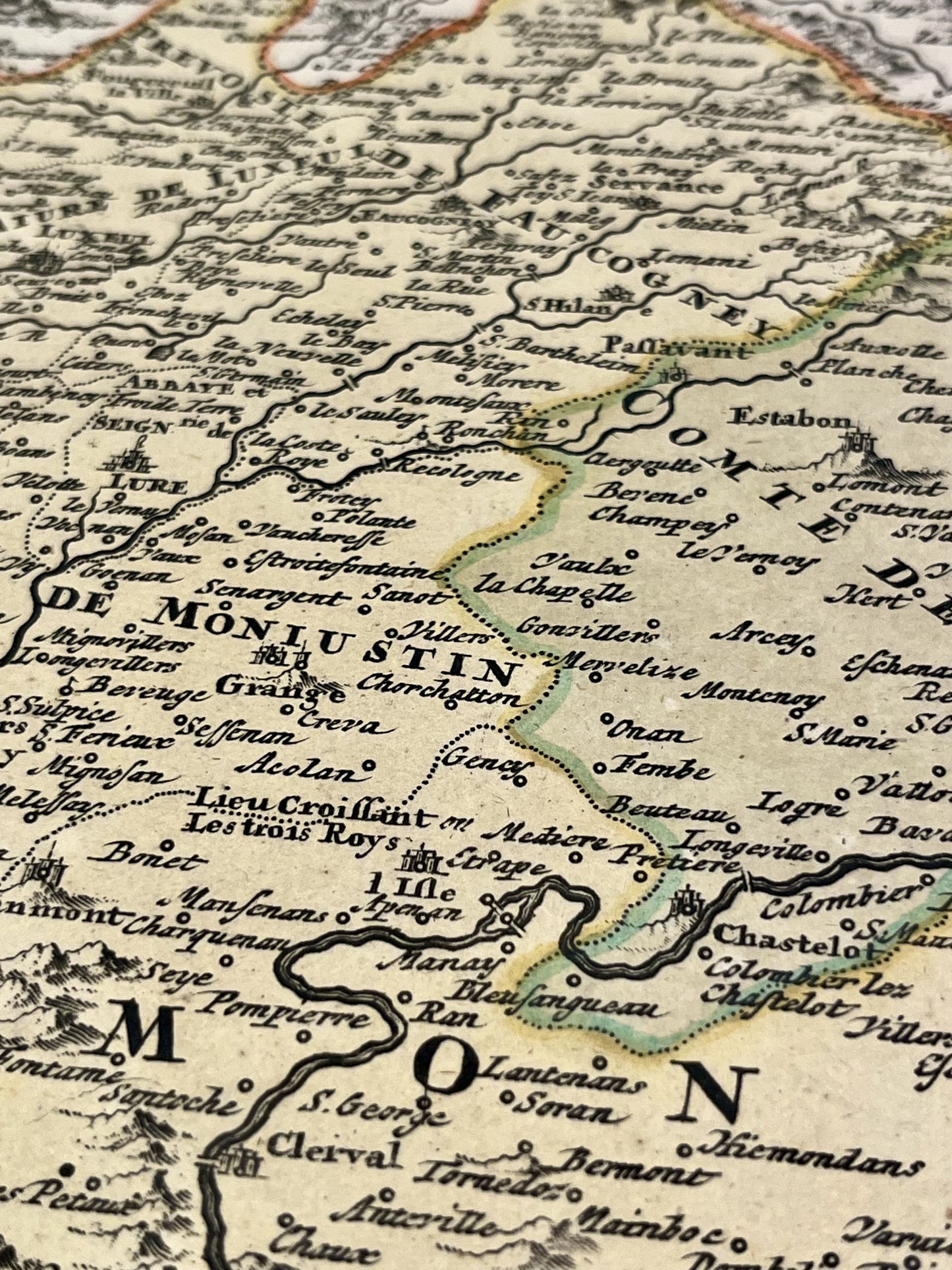 Carte geographique ancienne Franche-Comte