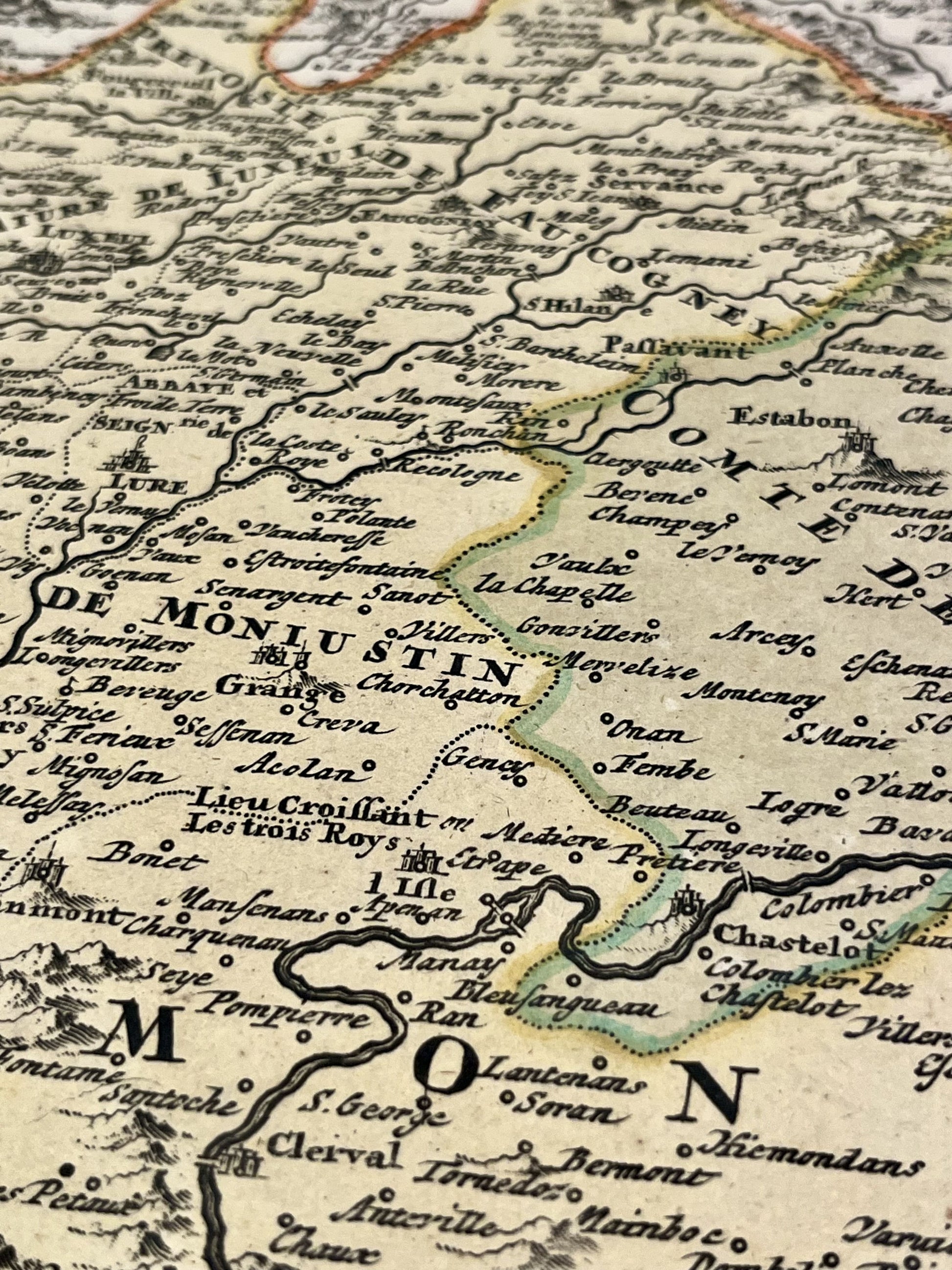 Carte geographique ancienne Franche-Comte