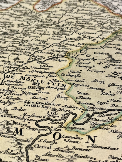 Carte geographique ancienne Franche-Comte