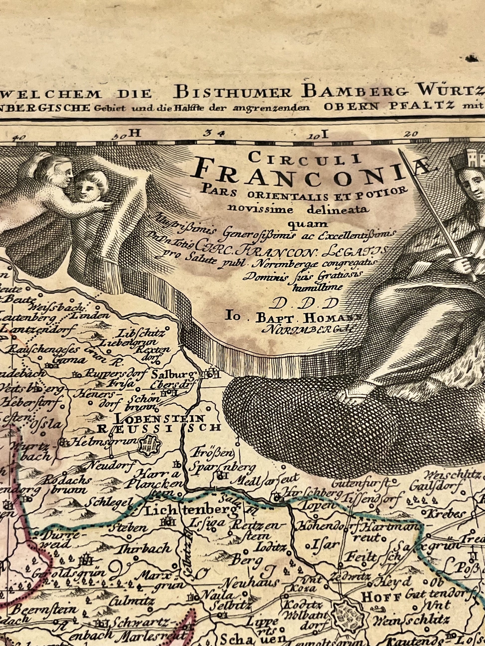 Carte geographique ancienne Franconie
