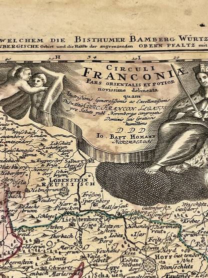 Carte geographique ancienne Franconie