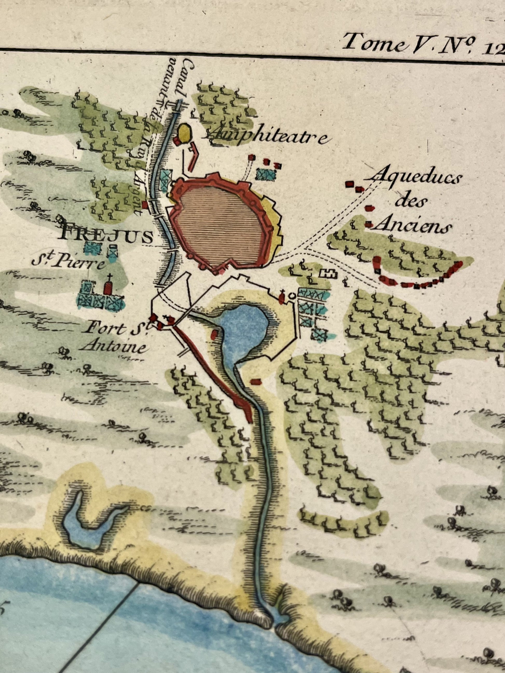 Carte geographique ancienne Frejus Var