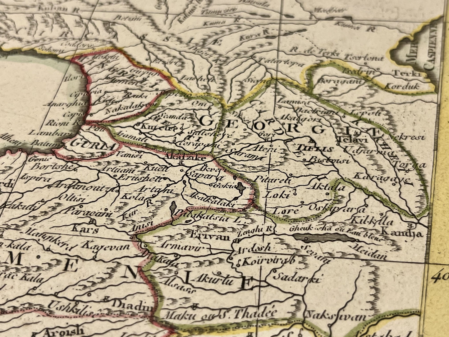 Carte geographique ancienne Georgie Armenie