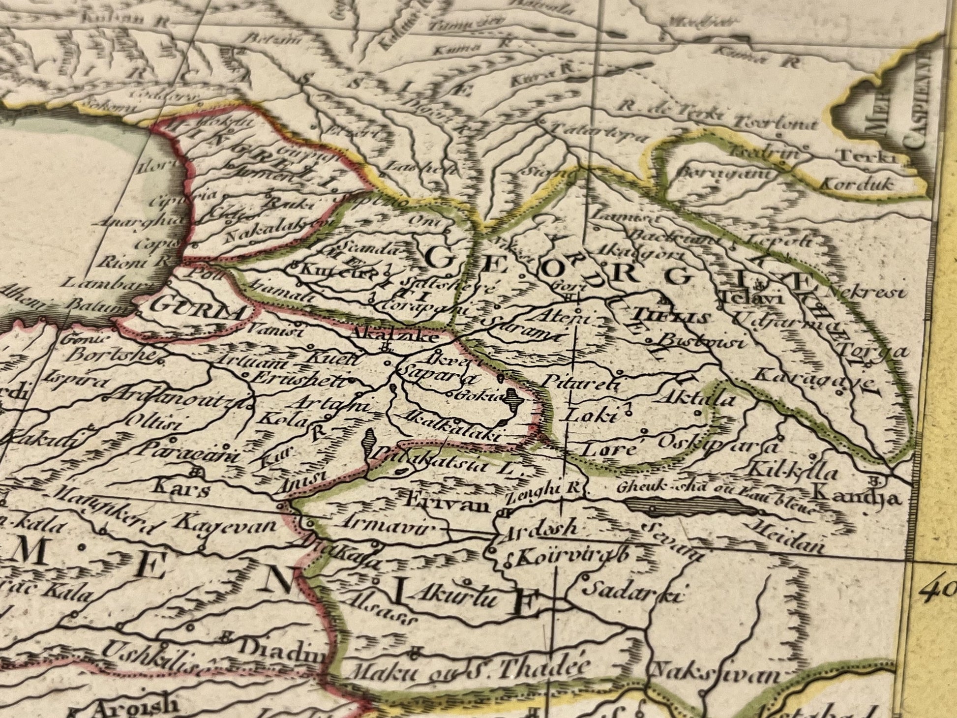 Carte geographique ancienne Georgie Armenie