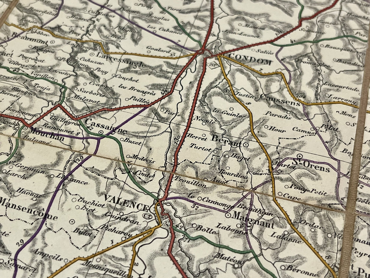 Carte geographique ancienne Gers Concom