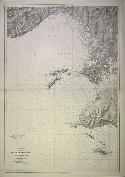 Carte geographique ancienne Golfe de Marseille