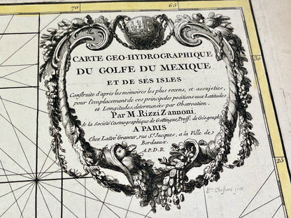 Carte geographique ancienne Golfe du Mexique