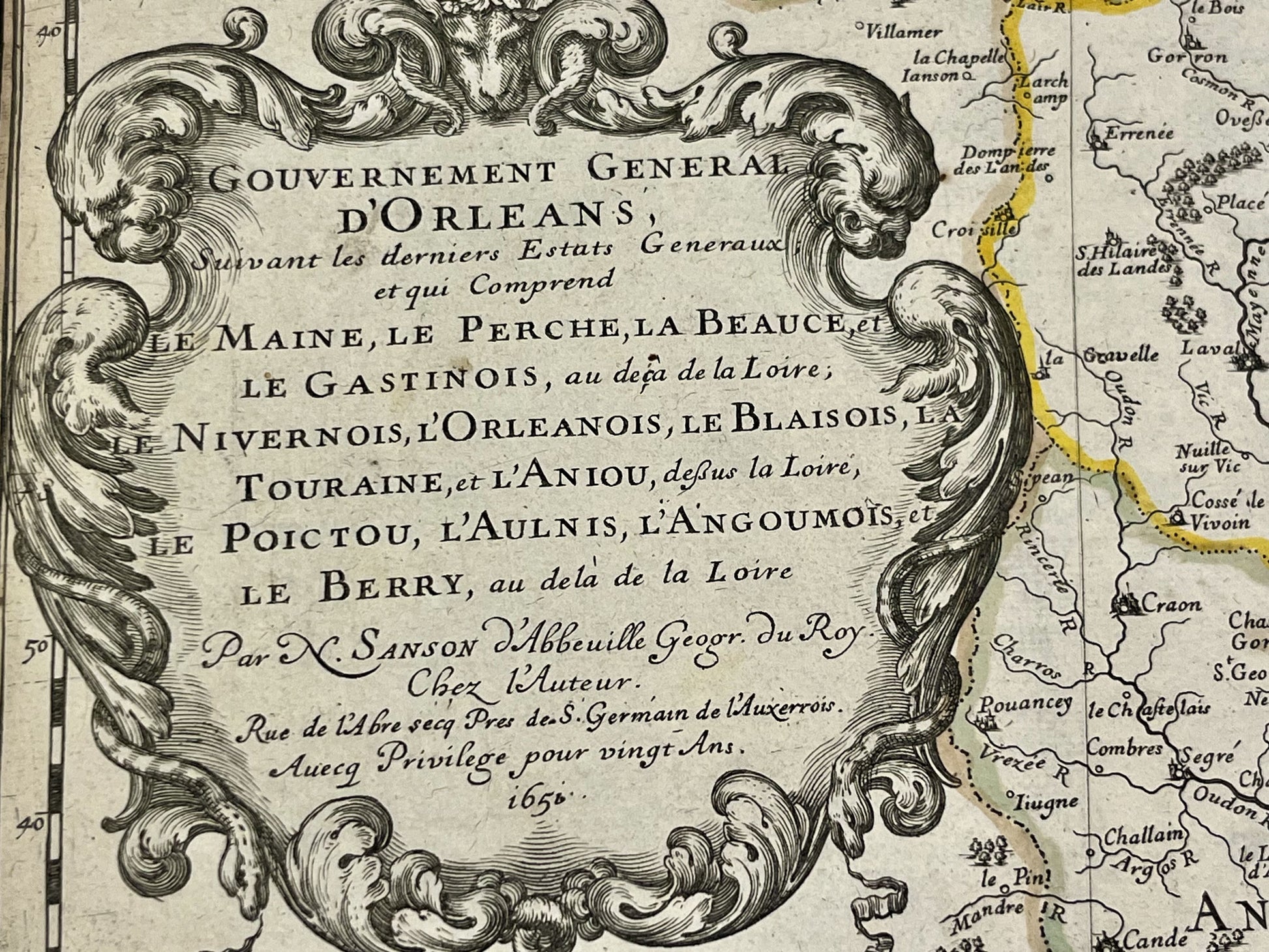 Carte geographique ancienne Gouvernement General Orleans