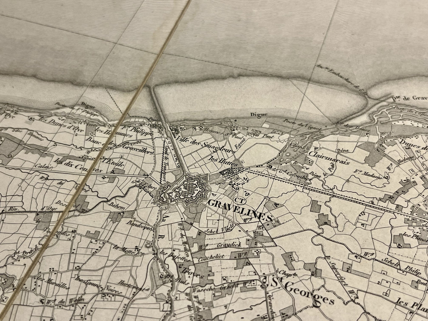 Carte geographique ancienne Gravelines