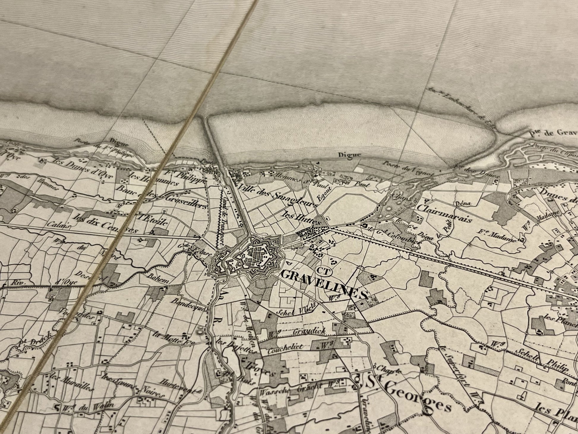 Carte geographique ancienne Gravelines