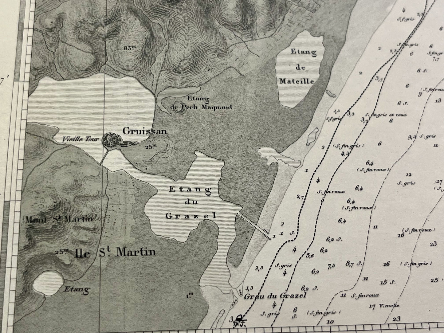 Carte geographique ancienne Gruissan