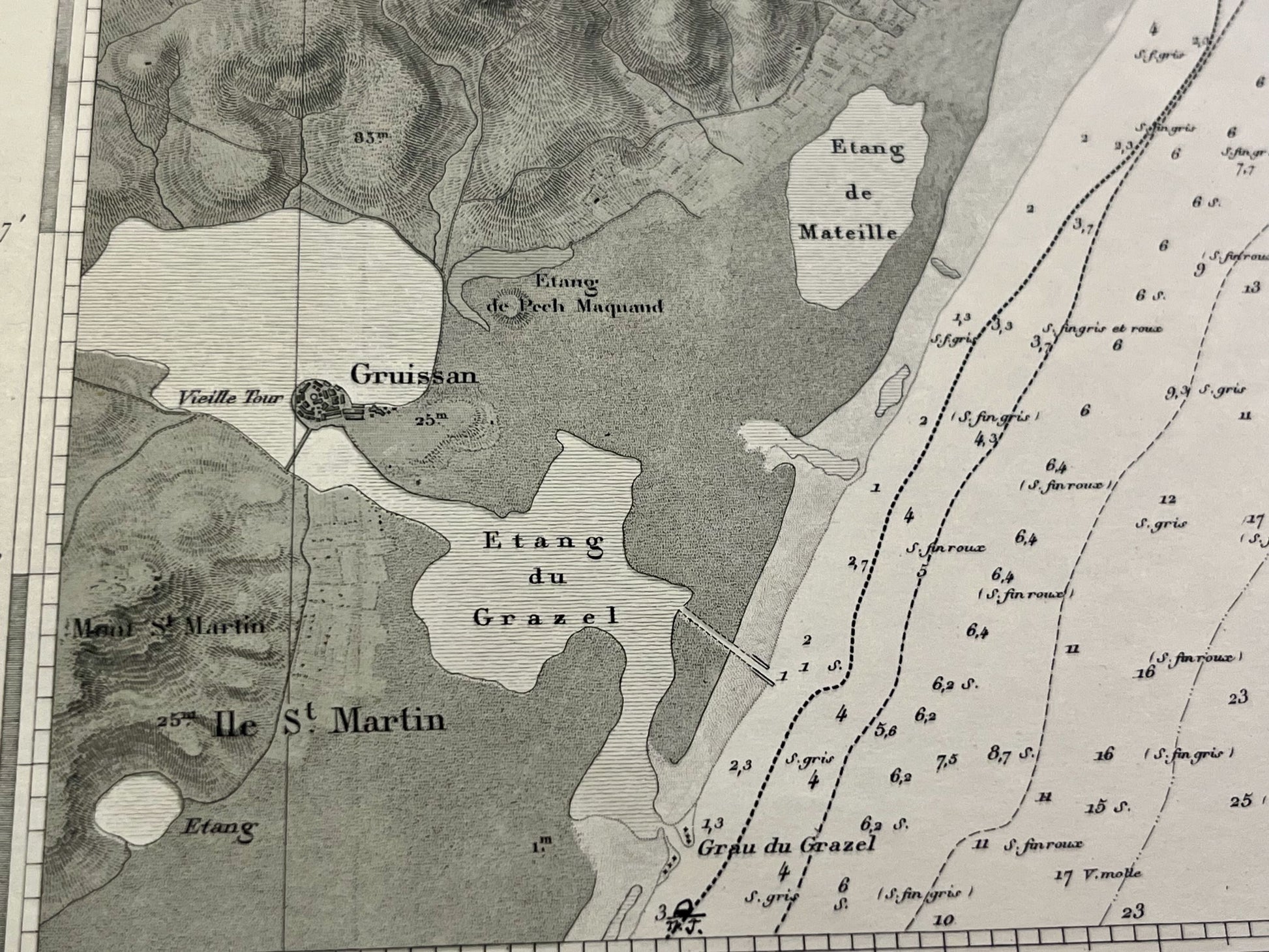 Carte geographique ancienne Gruissan