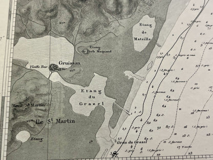 Carte geographique ancienne Gruissan