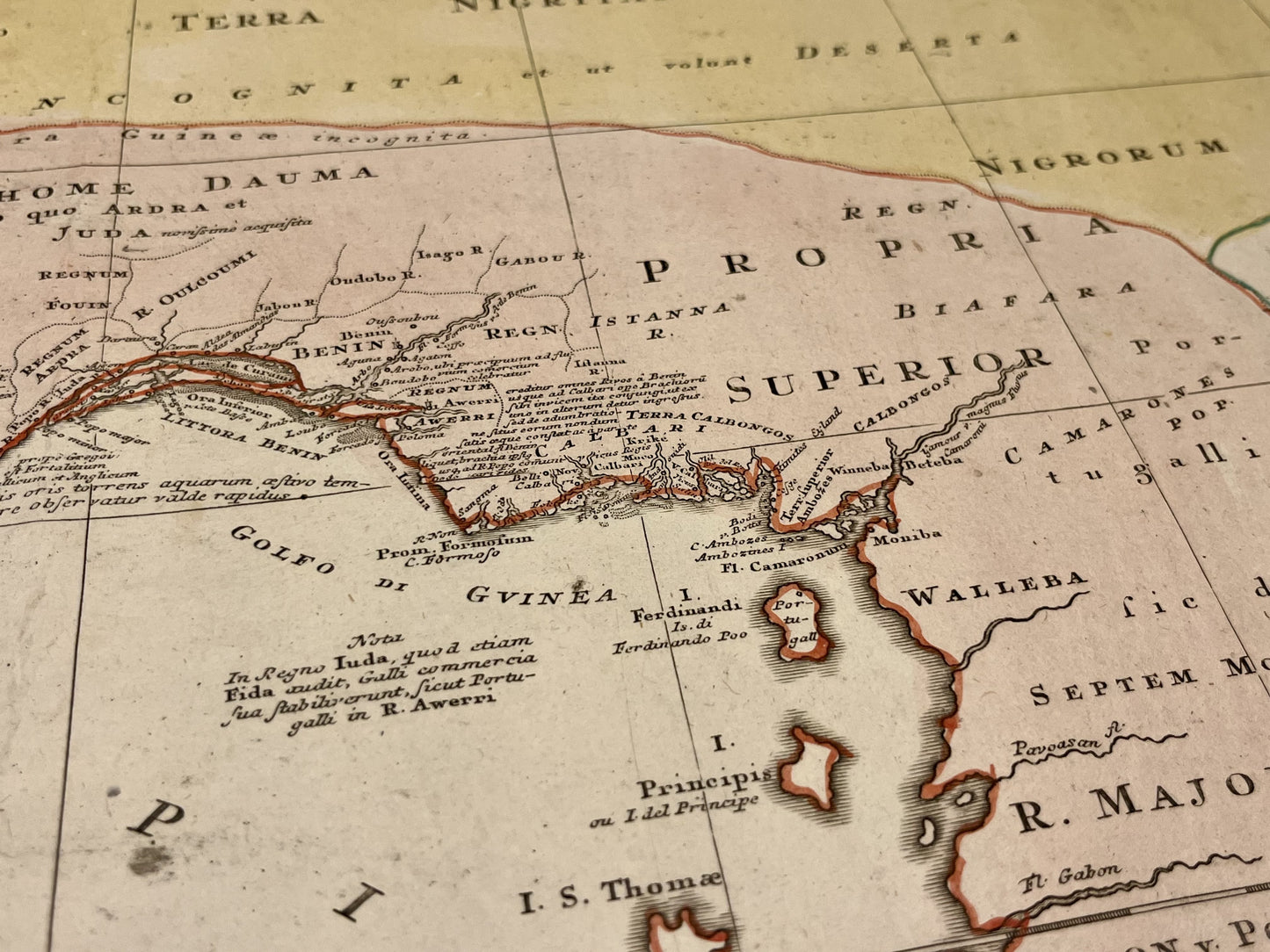 Carte geographique ancienne Guinee Gabon Nigeria