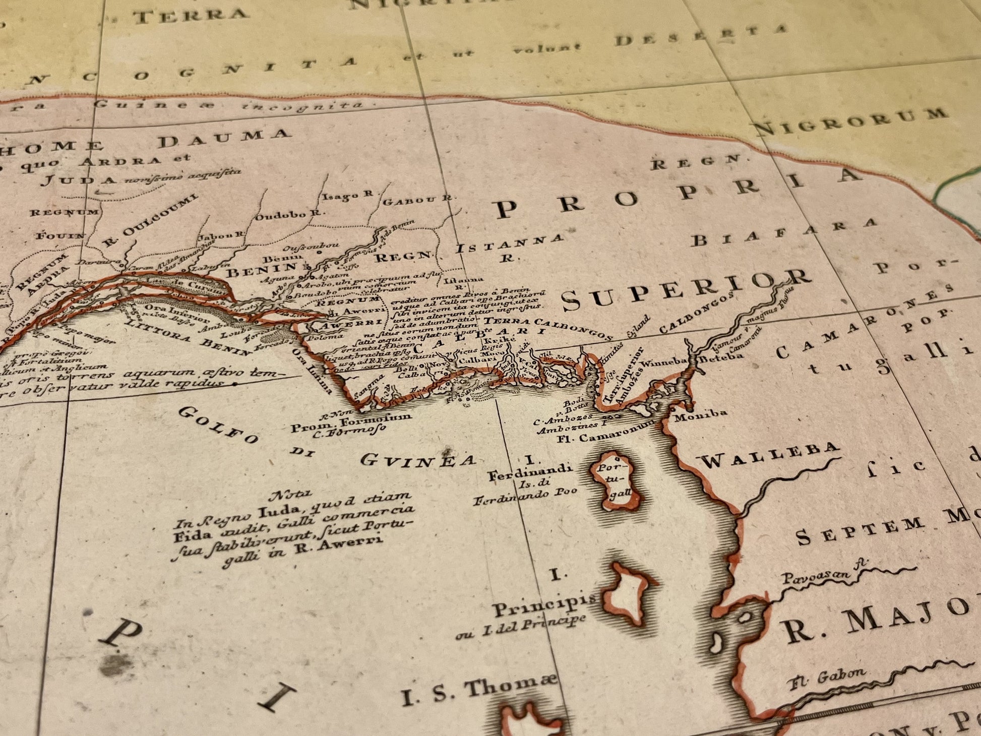Carte geographique ancienne Guinee Gabon Nigeria