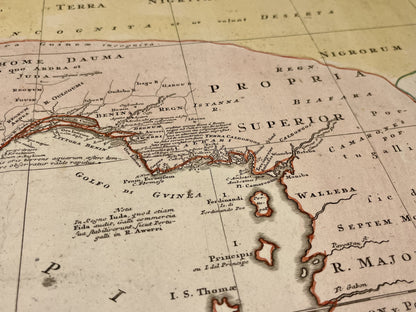 Carte geographique ancienne Guinee Gabon Nigeria
