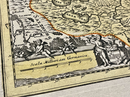 Carte geographique ancienne Haute-Autriche