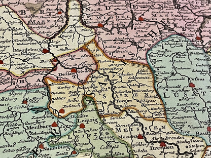 Carte geographique ancienne Haute-Saxe