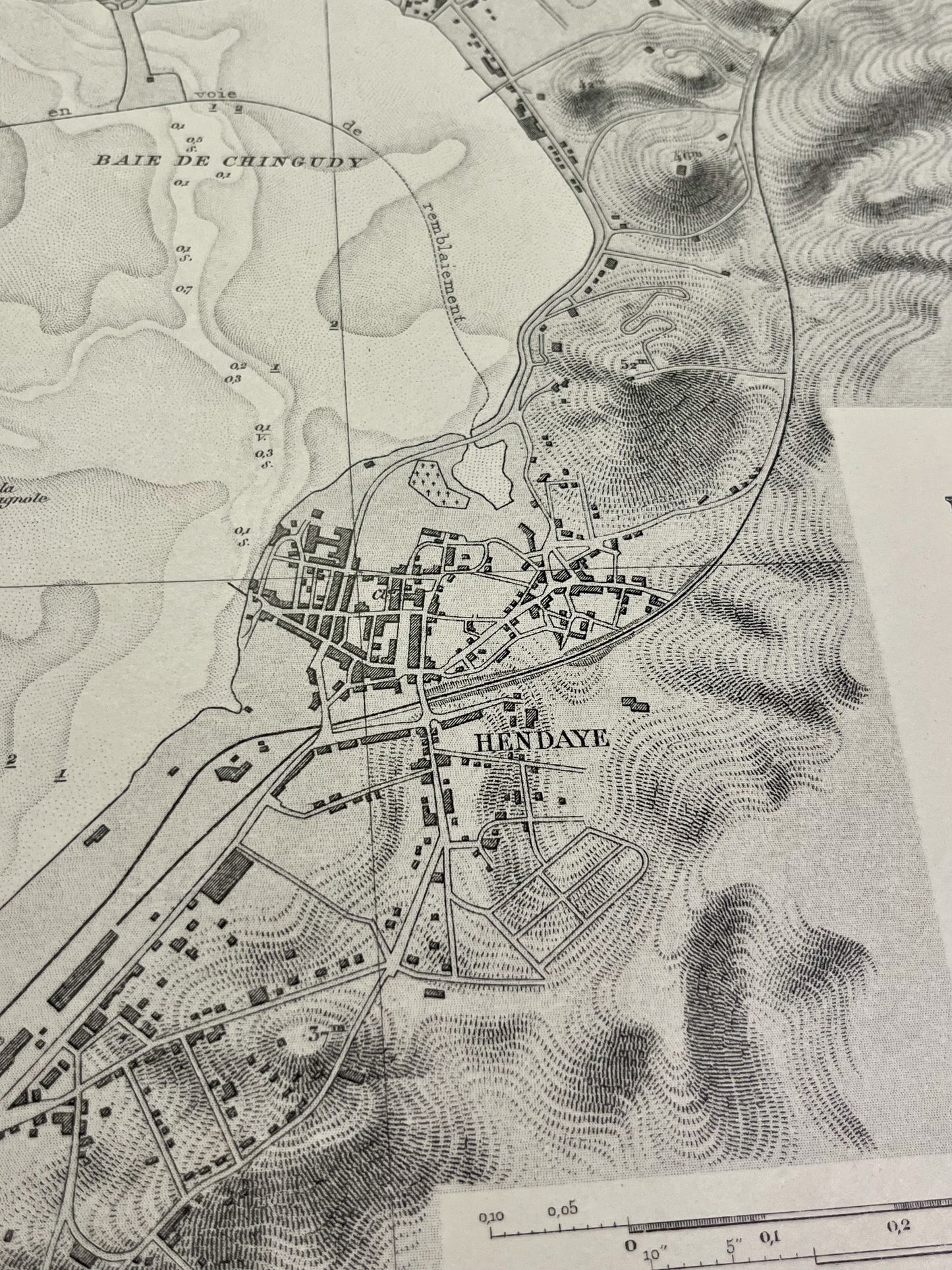 Carte geographique ancienne Hendaye