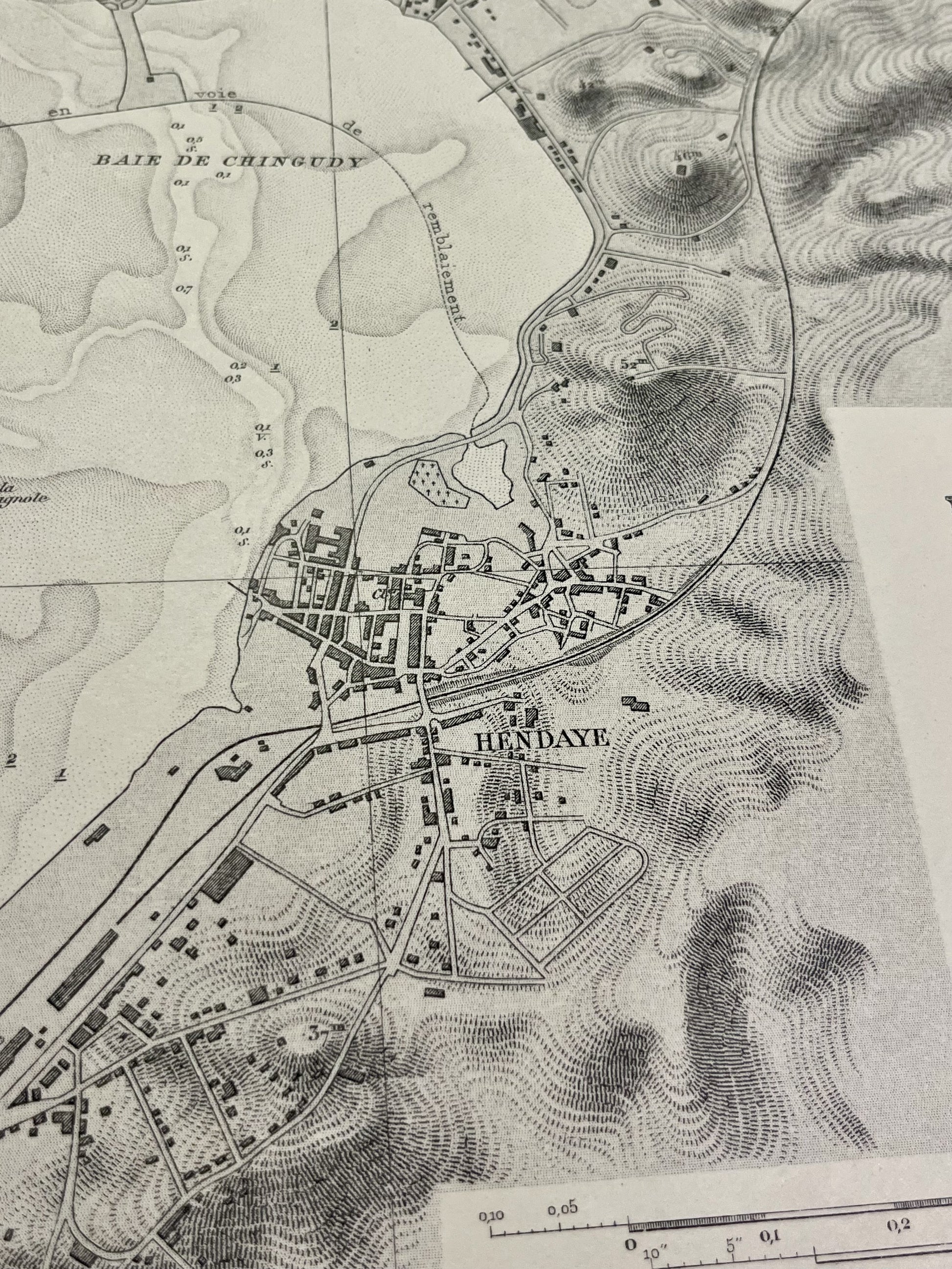 Carte geographique ancienne Hendaye