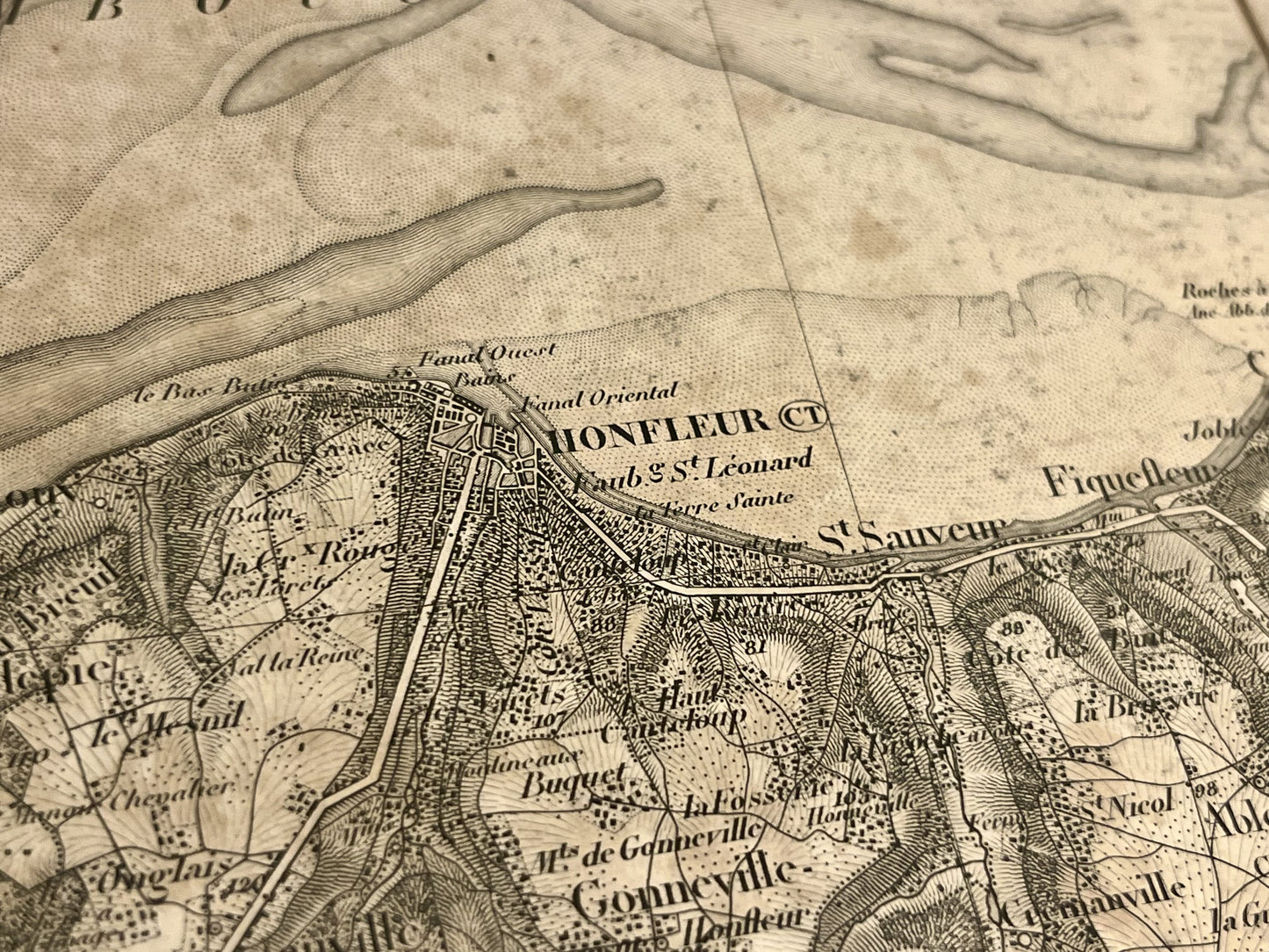 Carte geographique ancienne Honfleur