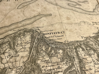 Carte geographique ancienne Honfleur