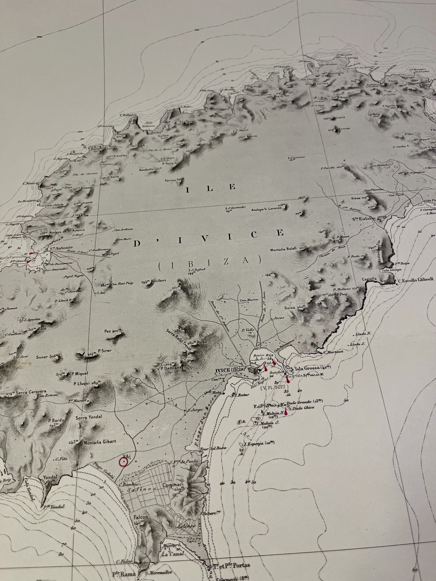 Carte geographique ancienne Ibiza