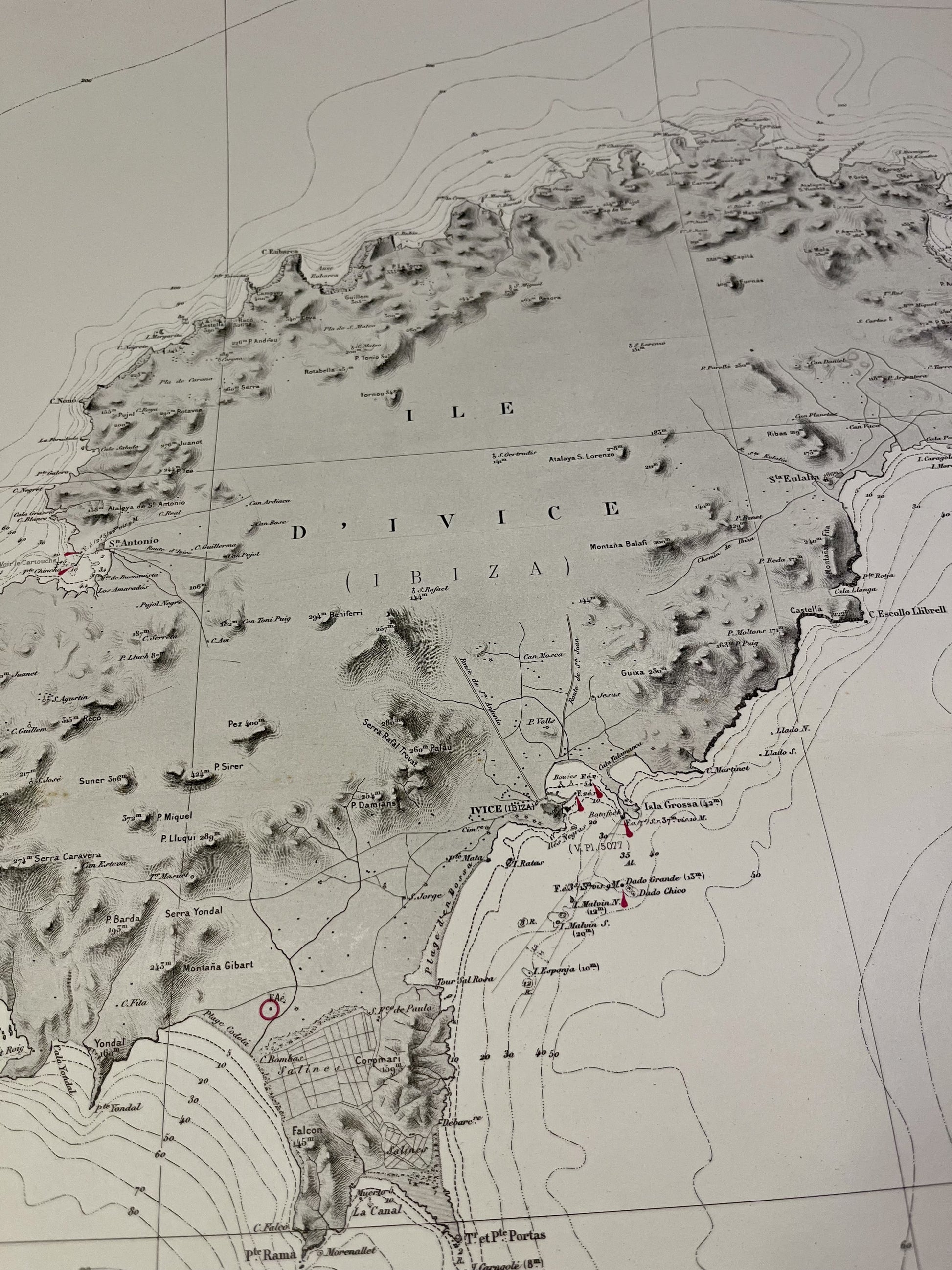 Carte geographique ancienne Ibiza