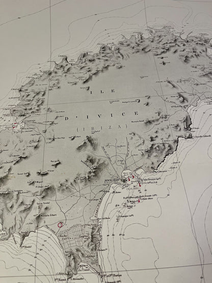 Carte geographique ancienne Ibiza
