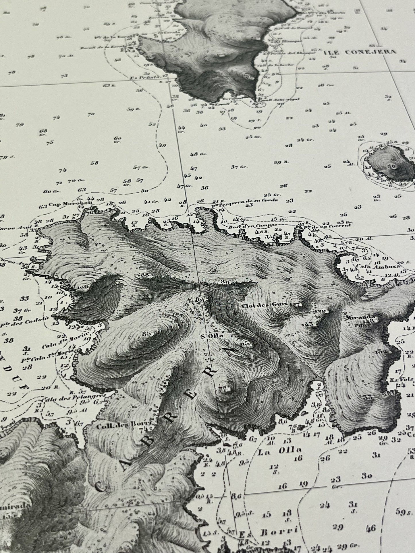 Carte geographique ancienne Ile Cabrera Baleares