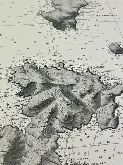 Carte geographique ancienne Ile Cabrera Baleares