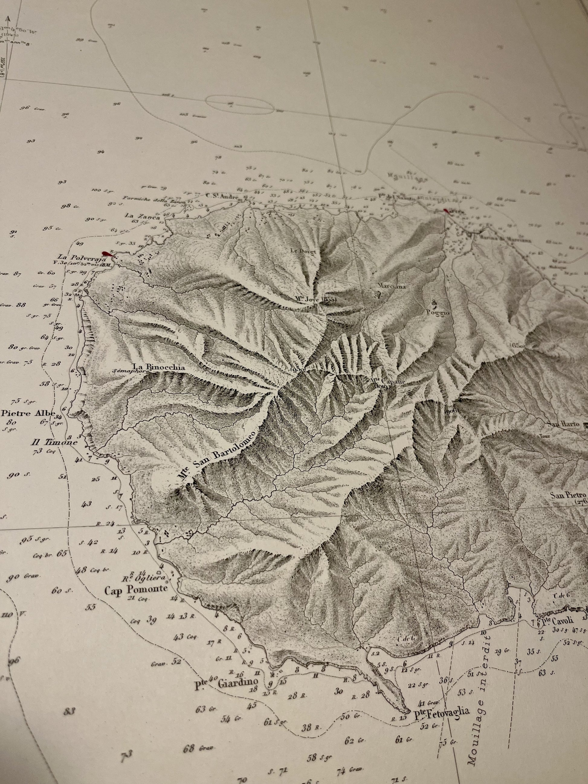 Carte geographique ancienne Ile Elbe