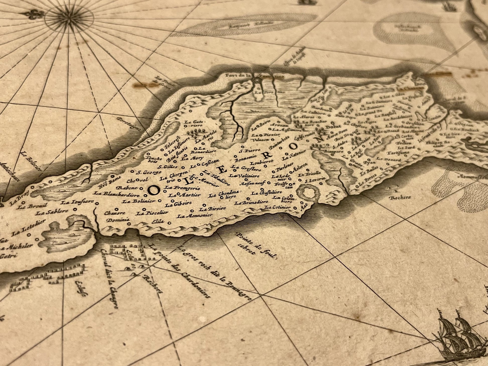 Carte geographique ancienne Ile Oleron