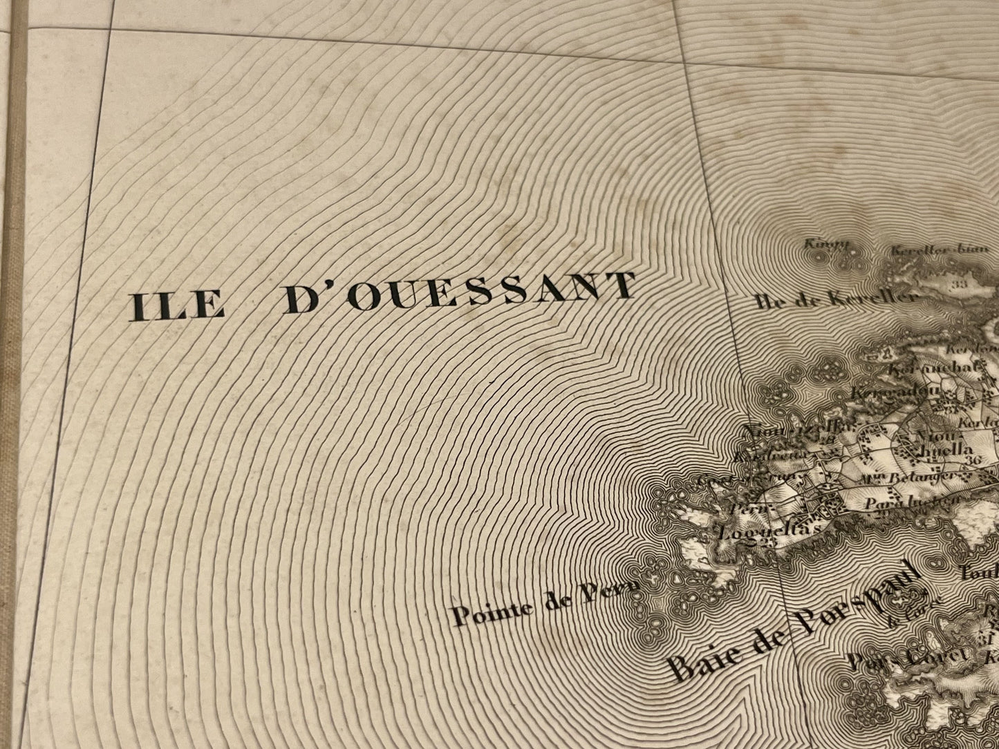 Carte geographique ancienne Ile Ouessant
