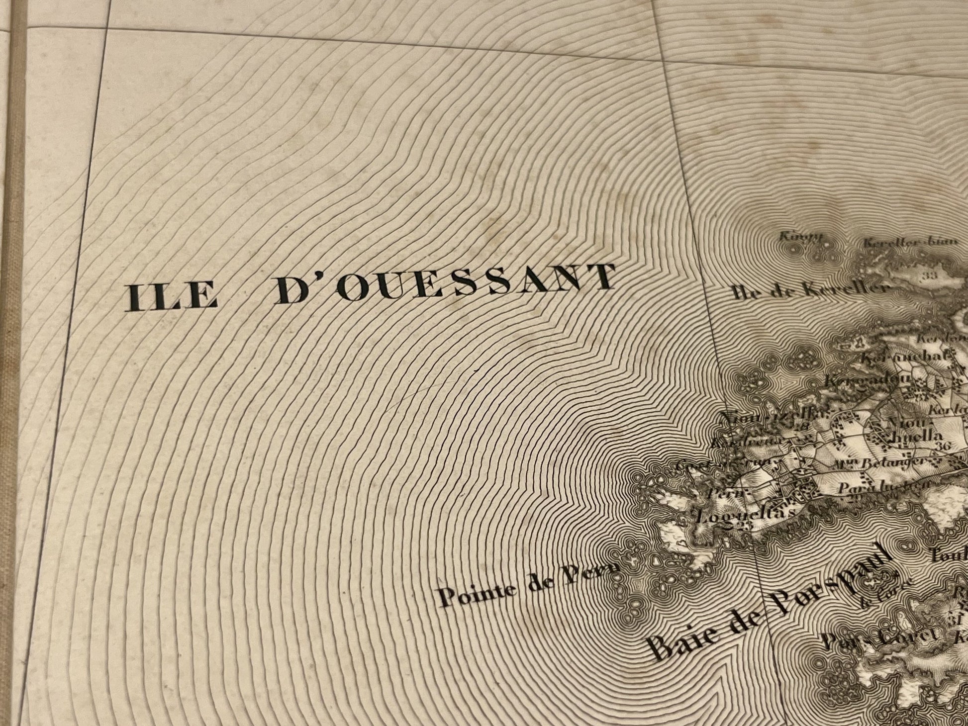 Carte geographique ancienne Ile Ouessant