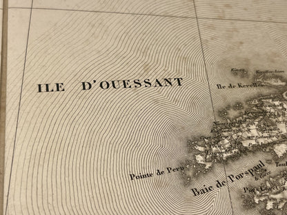 Carte geographique ancienne Ile Ouessant