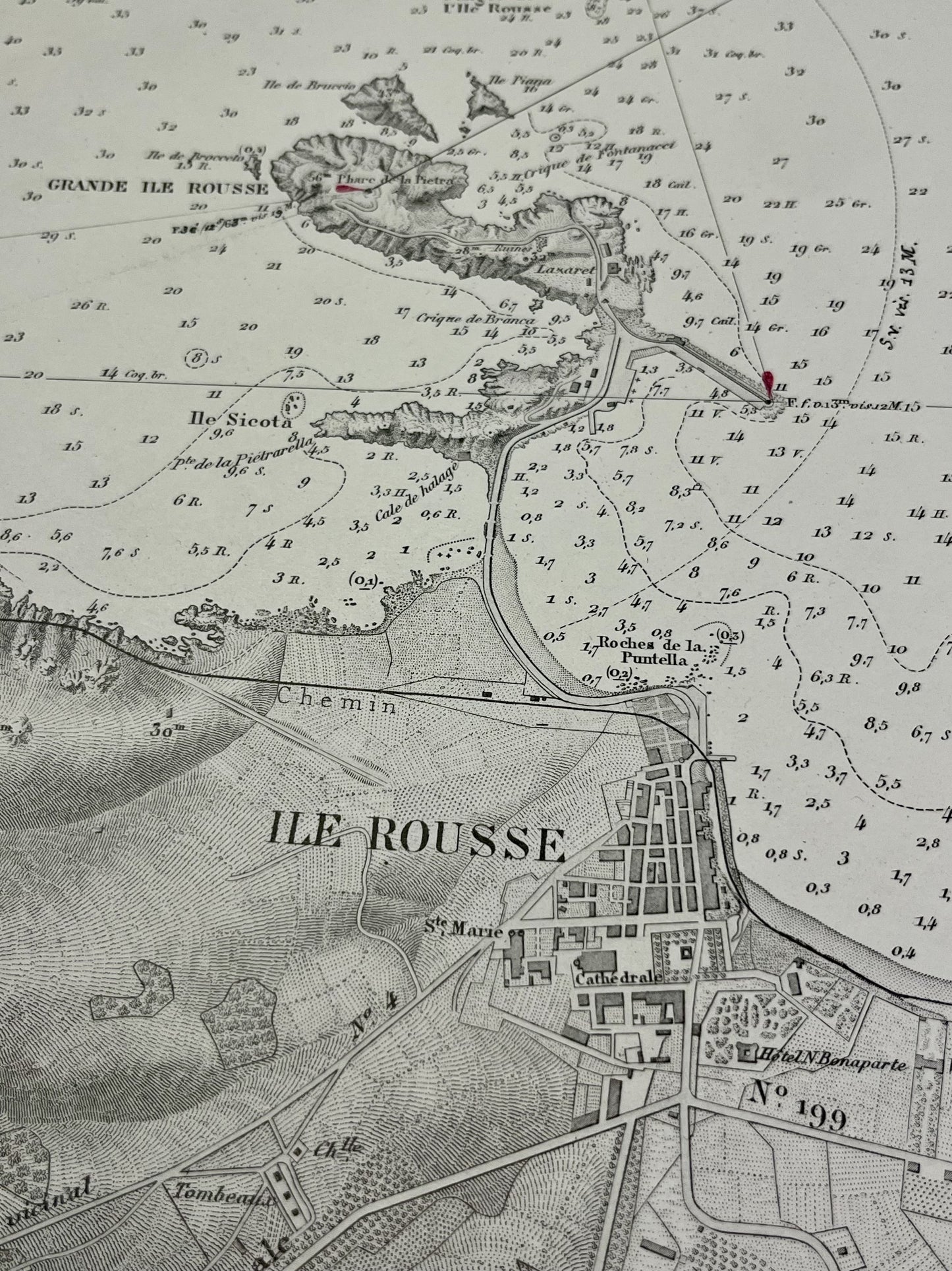 Carte geographique ancienne Ile Rousse