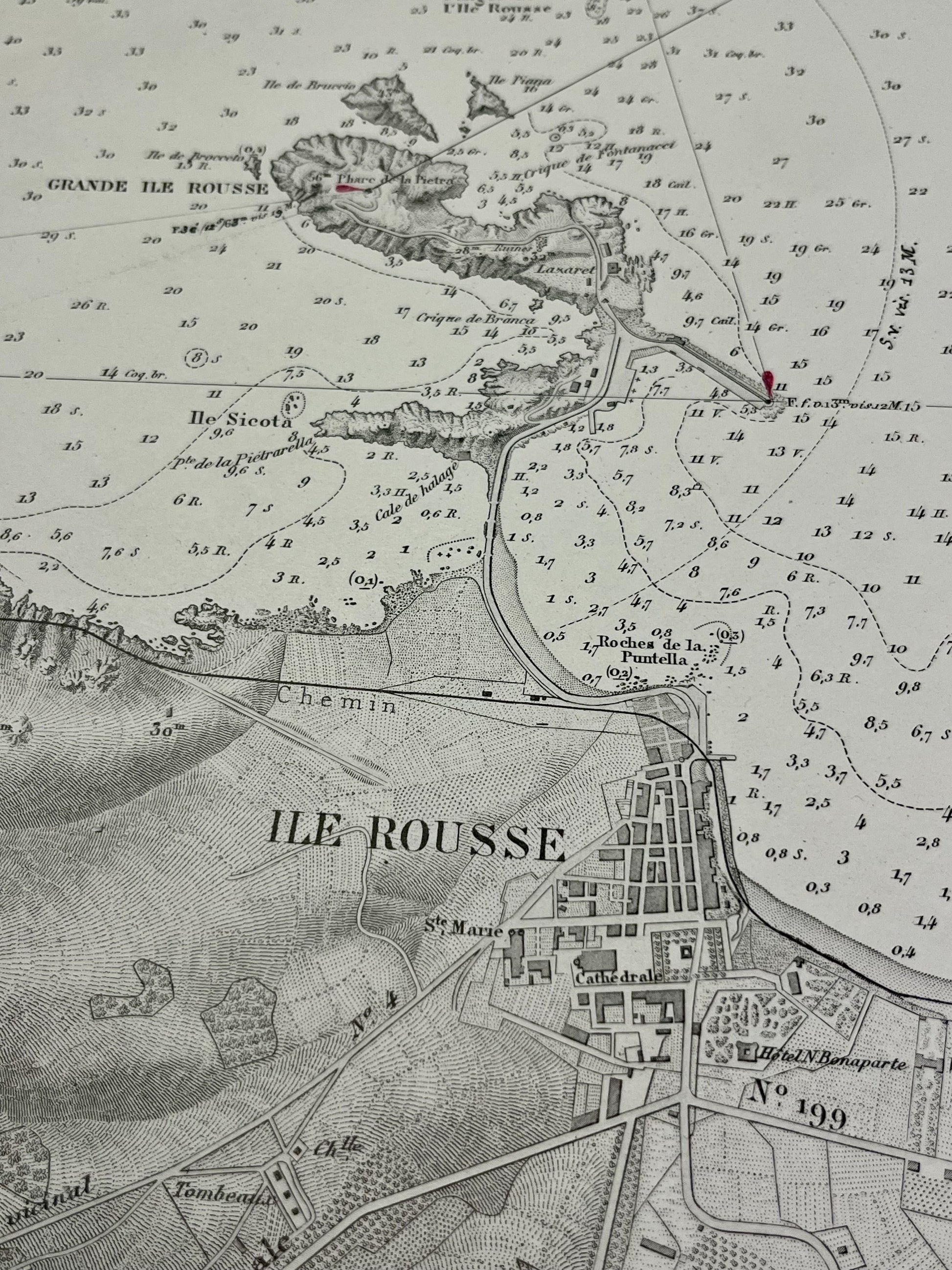 Carte geographique ancienne Ile Rousse