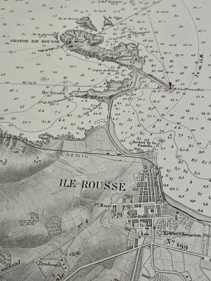 Carte geographique ancienne Ile Rousse