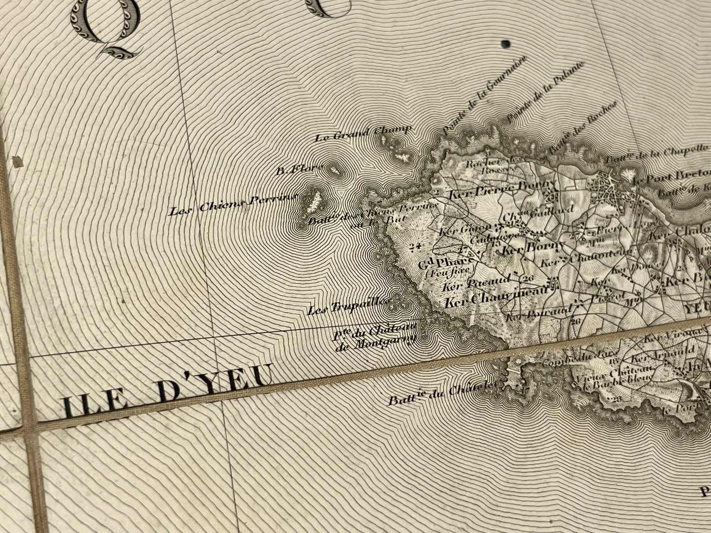 Carte geographique ancienne Ile d Yeu